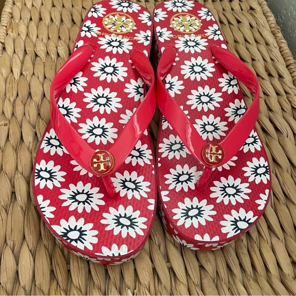 Tory Burch Red Platform Sandals Size 9
